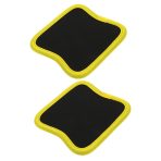 Black and yellow neoprene weight lifting grip pads for gym training