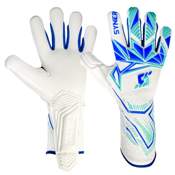 White Contact Latex with 3D Rubber inject design goalkeeper gloves